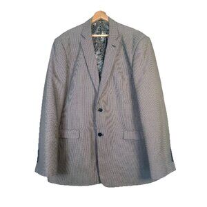 Stacy Adams Sport Coat Mens 48L Black White Blazer 2 Button Jacket